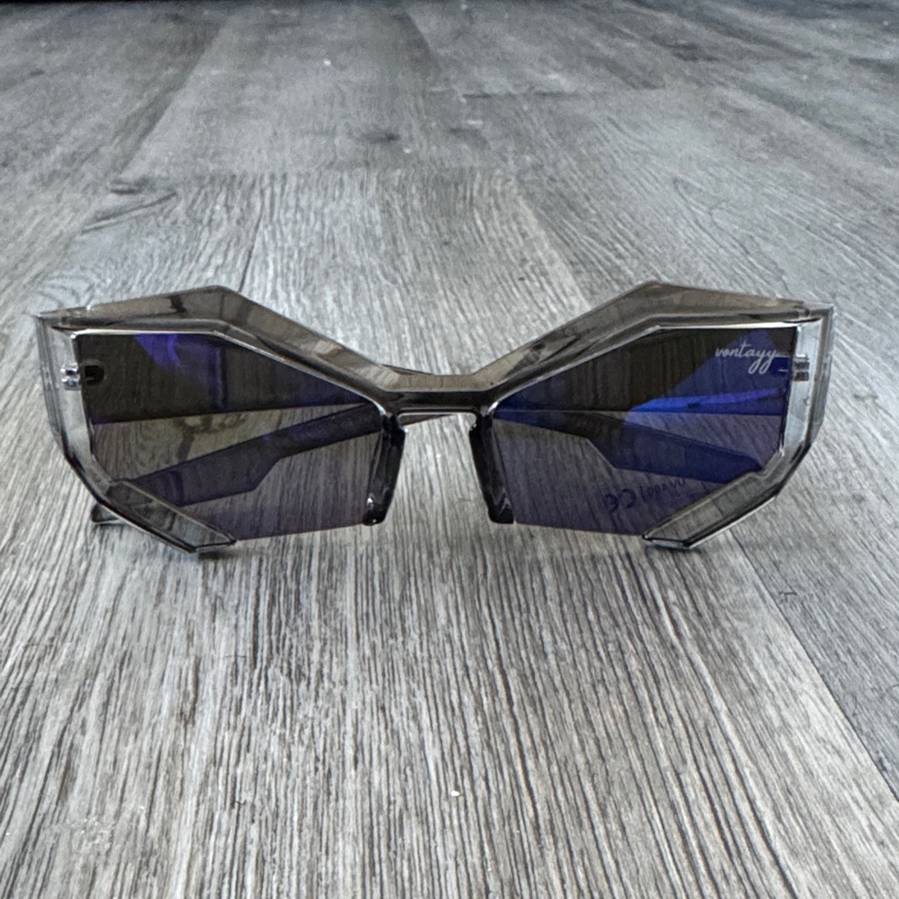 Phantom Edge Purple Tint Geometric Sunglasses